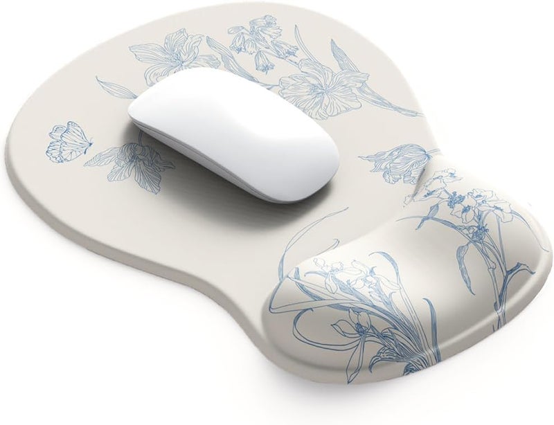DemonChest ErgoComfort Gel Wrist Rest Mouse Pad-Ergonomic Office Mousepad with Wrist Support-Non-Slip, Design Desk Accessories Mat for Home&Game Decor (08FloraBliss) - Image 1